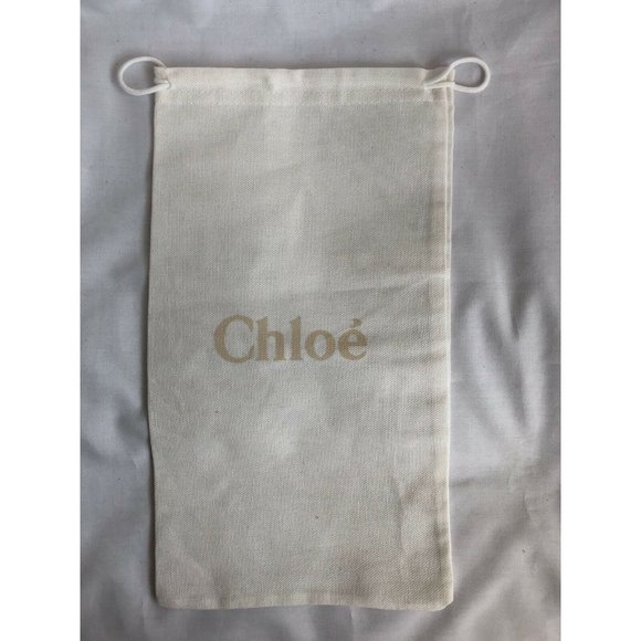 Chloe Dustbag Storage Drawstring Pouch White 13" x 7" - Picture 1 of 9